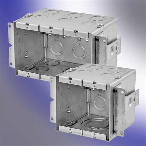 gangable metal box|shallow gangable electrical box.